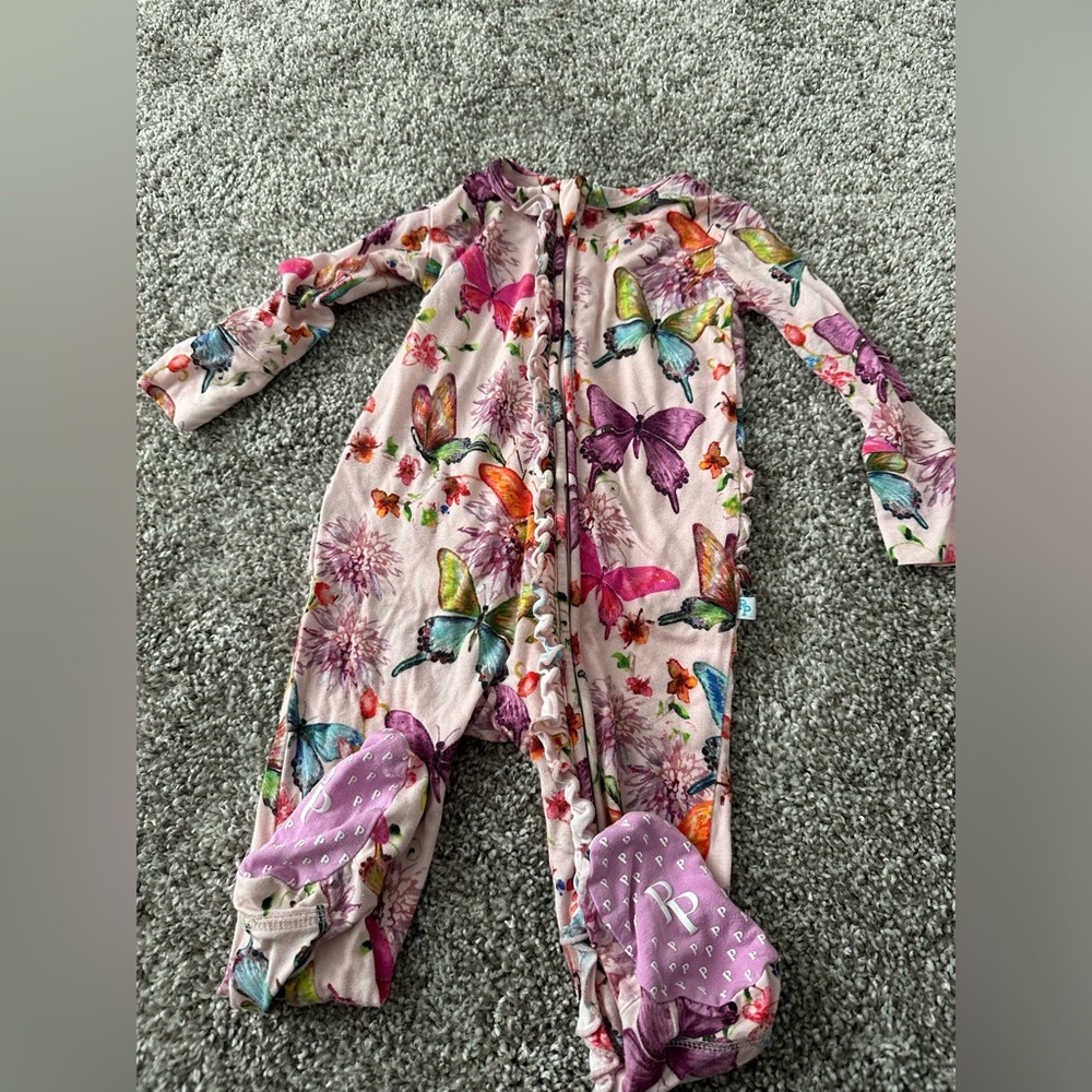 Posh Peanur Butterfly Print Baby Onesie